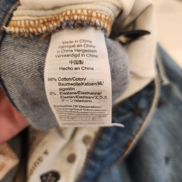 Madewell High-Rise Slim BoyJean 27 Star Print Celestial Art Denim Edgy Arty - Picture 4 of 5